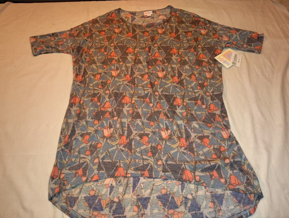 Lularoe Irma Tunic Shirt Women's Size Small S Faded Flowers Short Sleeve NWT NEW